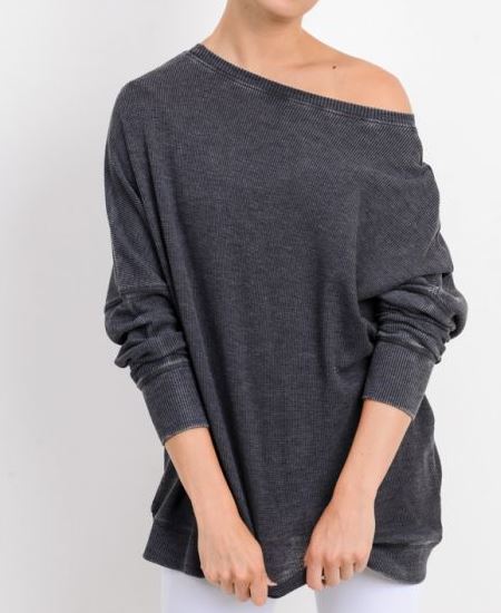 Waffle Ribbed Pullover