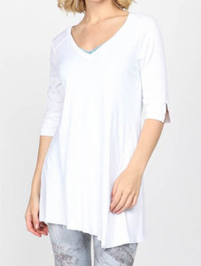 V-Neck Asymmetrical Tunic with Slit