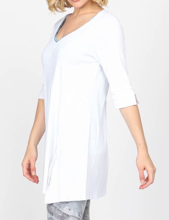 V-Neck Asymmetrical Tunic with Slit